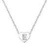 SBI Jewelry Women Silver Initial Necklace E Name Love Heart