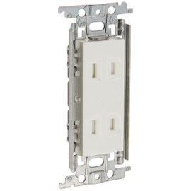 Panasonic WTF135239W Double Outlet with Embedded Door with Metal Frame, White