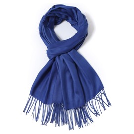 Cindy & Wendy Pashmina Shawls and Wraps Large Scarfs for Women Wedding Party Bridal Long Fashion Solid Shawl Wrap with Fringes (royal)