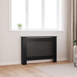 vidaXL Radiator Cover Heater Heating Accessory Cover Storage Shelf Organizer Living Room Home Decor Office Interior Black 44.1" MDF