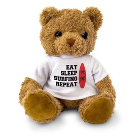 Big Red Egg EAT SLEEP SURFING REPEAT - Teddy Bear - Cute Soft Cuddly Adorable - Gift Present