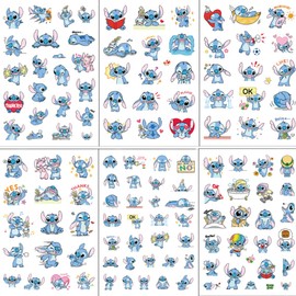 FEIFEI'S BOW 120pcs 6 Sheets Kids Toddlers Stitch Stickers Party Bag Fillers Boys Girls Teachers as Reward Craft Scrapbooking in Box Gift Set (Stitch)