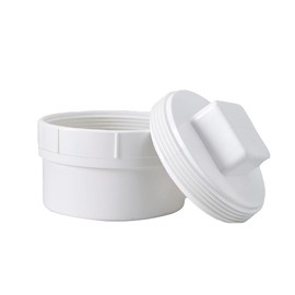 4" PVC Sewer Outlet Cleaning Adapter with Threaded Pipe Cover Joint - PVC DWV Drainage Sewer Cleaning Fitting for Drainage Pipeline System