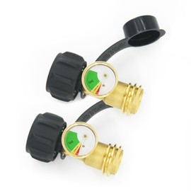 Rixordd Universal Propane Tank Gauge for 5-40 lb LP Tanks(2 Pack), Gas Level Indicator for Grills, Heaters, RV Campers, Fire Pits, QCC1/Type 1 Connection, 3 Color-Coded Dial for Easy Monitoring