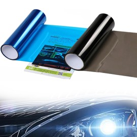 YACHUN Headlight Film, Tail Protection Film, Set of 2, 11.8 x 47.2 inches (30 x 120 cm), For Automobiles, Motorcycles, Fog Lights, Tail Lamps, Application Stickers, Dustproof, Scratch-Resistant, Transparent Ping Film, Easy Installation (Dark Blue + Light