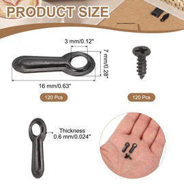 uxcell 200pcs Picture Frame Backing Clips, 0.63" Photo Frame Turn Buttons Fasteners Hardware Corner Clip with 200pcs Screw for Hanging Pictures Craft Drawings, Black