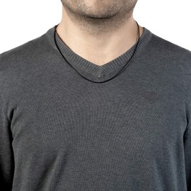 VIKI LYNN 1.5mm Black Braided Wax Cotton Cord Necklace 925 Sterling Silver Lobster Clasp