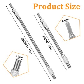 Bewudy Pack of 2 Flexible Shaft, 1/4 Inch Flexible Bit Holder, Hex-Shank Flexible Bit Holder Around The Corner Bit Extension, Flexible Drill Extension Extension for Drill, Screwdriver
