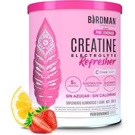 BIRDMAN Creatine Refresher | Creatina Monohidratada con Electrolitos y Magnesio | Sin Azúcar, Sin Calorías | Vitaminas | Sabor Pink Lemonade | 30 Porc