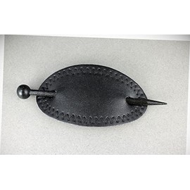 Perfect Hairstyle with Our Hair Accessories - Black Faux Leather Slide Hair Clip Pin Stick Oval Barrette Accessory Hairpin Fashionable Hair Accessory Hair Jewelry Accessories for Lady Women