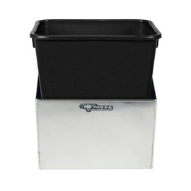 Pit Posse 453 Refuse Container Bin Garage Trash Can Holder Organizer - Made in USA - Enclosed Race Trailer Shop Garage Storage Mounted Aluminum Disposal Waste Hanger (Silver)
