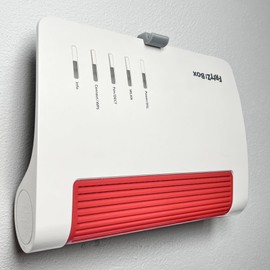 Decoralin Wall Mount Compatible with Fritz!Box 7590, 7590 AX, 5590, 7690, 6660, 6670 - Wall Mount Router Holder - Grey