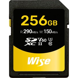 Wise SDXC UHS-II V60 256GB R:290MBs / W:150MBs WI-SD-S256
