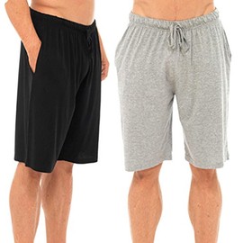 Tom Franks Twin Pack Cotton Jersey Lounge Shorts (Light Grey Marl/Black, XX-Large)