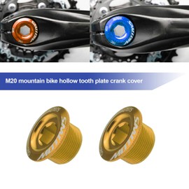 Create idea 2Pcs Gold Mountain Bike Bottom Bracket Cap Crankset Crank Arm Fixing Screws CNC Aluminum Alloy Compatible with Shimano HollowTech II Deore XT SLX Saint & Zee (MTB)
