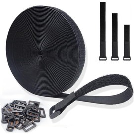 CHENLONB Magic Cable Ties Fastening Belt, Heat Resistant, Repeatedly, Freely Cut, DIY Use, Luggage Packaging, Storage, Home, Commercial Use, Industrial Use, 30 Pcs Buckle Included (Width 0.8 inches (2