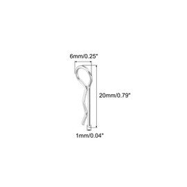 sourcing map 20pcs 30-Degree Angle RC Body Clips Bent Springy R Pins 20x1x6mm for All 1/8 1/10 Scale Model RC Car,Crawler Truck Shell Replacement Parts(Silver)