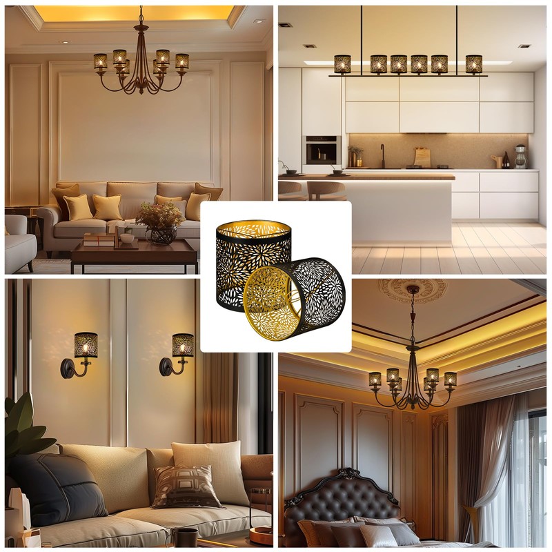 ALUCSET 6pcs Small Lamp Shades, 5.1 x 5.1in Metal Lamp