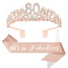 CIEHER 80th Birthday Decorations Set - 80th Birtday Crown and