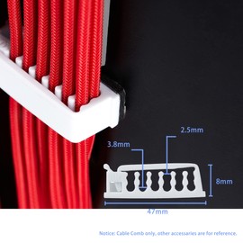 Formulamod Self Adhesive Cable Clip Kit, Sleeve Management Tools Wire Organizer Comb Computer Case Cable Clips, Multipurpose Wire Clamps (White)