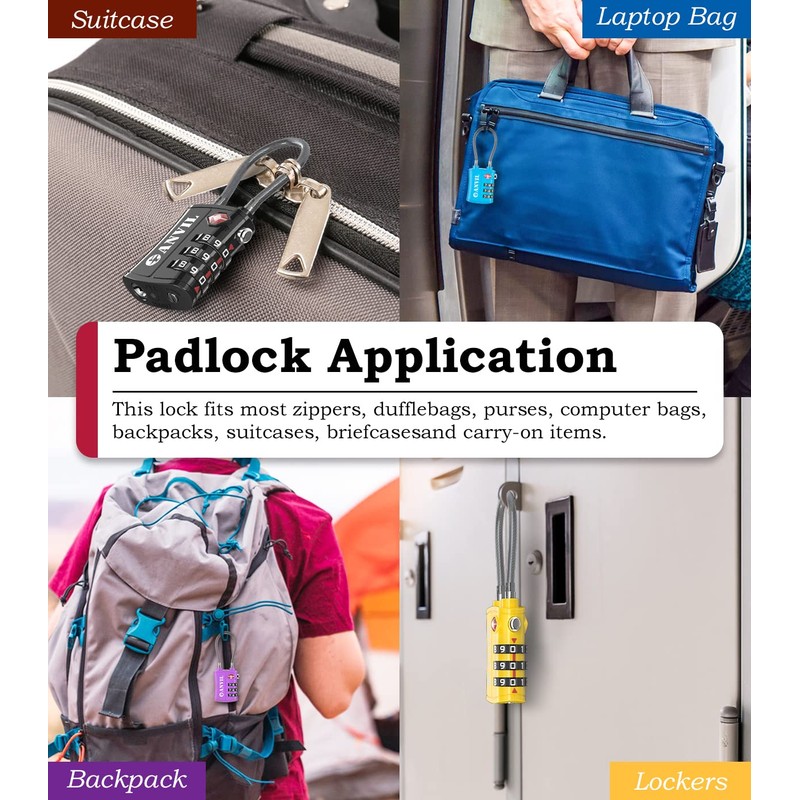 ANVIL TSA Locks for Luggage – TSA Approved Cable Travel