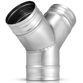 Therwen 4 Inch 3 Way Duct Splitter for Exhaust Fan Y Shaped Metal Duct Hose Connector 45 Degree Connector Dryer Vent Hose Split Ventilation Outlet Kitchen and Bathroom Applications