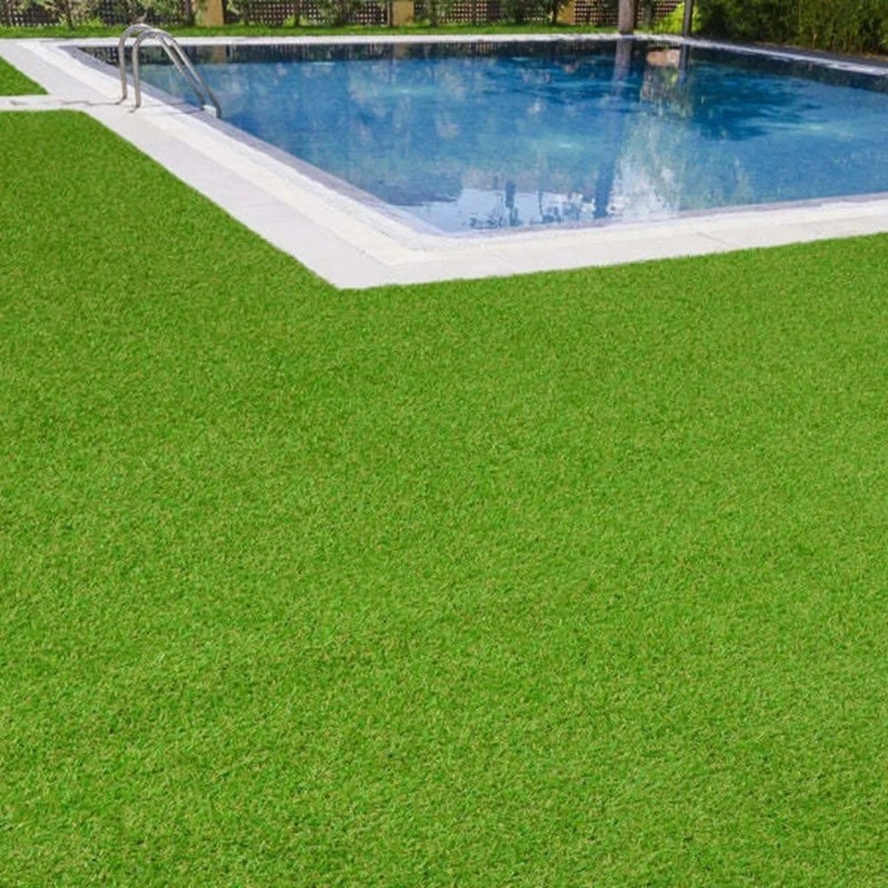 6ftx10ft 0.8in Realistic Indoor Outdoor Artificial Turf Grass Rug Drainage