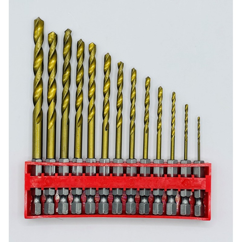 hep® 13pc Titanium Coated Hss Drill Bit High Speed Twist