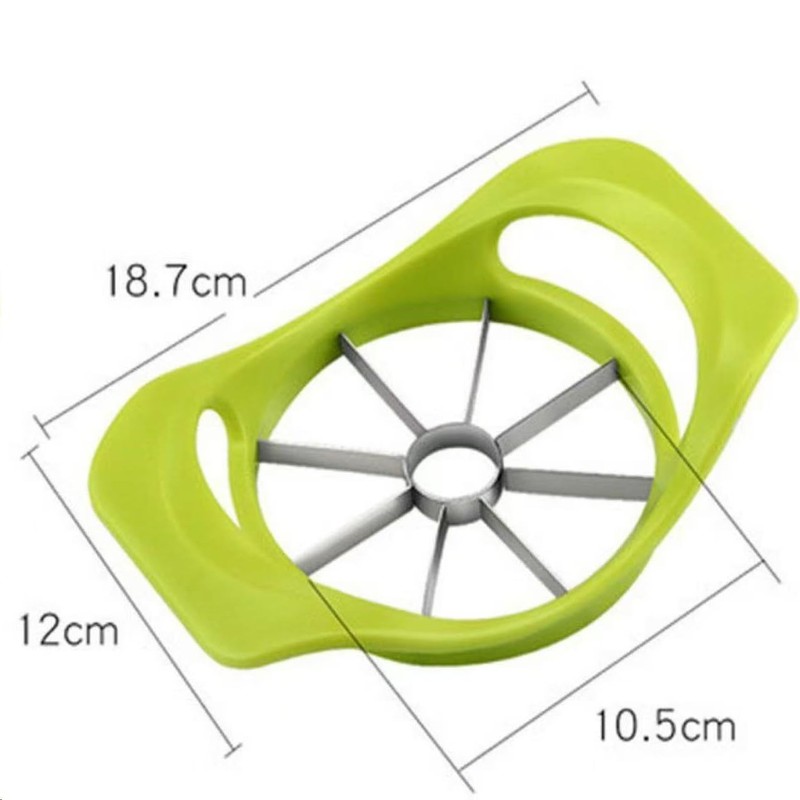 Apple Slicer and Corer, Stainless Steel Blades, Green Plastic Handle