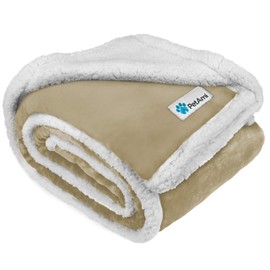 PetAmi Dog Blanket, Sherpa Dog Blanket | Plush, Reversible, Warm Pet Blanket for Dog Bed, Couch, Sofa, Car (Taupe, 60x80 Inches)