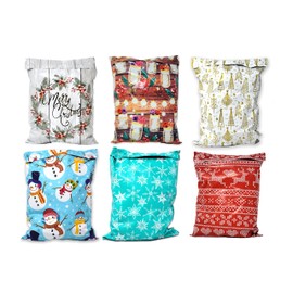 10x13 Holiday Winter Christmas Shipping Mailers Poly Bags, Snowmen, Tees, Snowflakes, Wreath, Dad Sweater Jolly Jars Combo (10)
