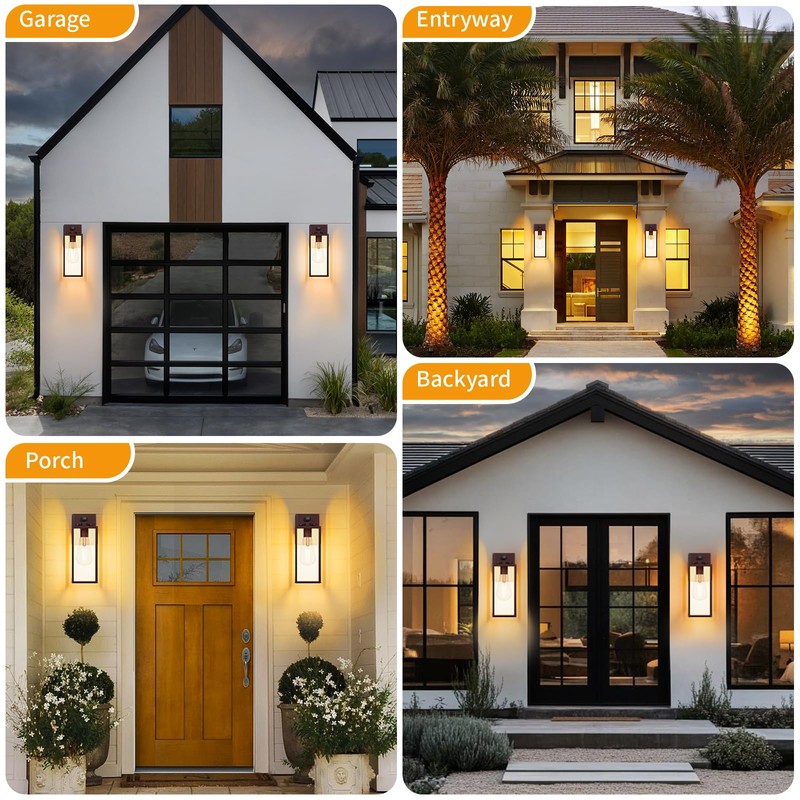 FNYUSLET 15'' Oil Rubbed Bronze Motion Sensor Outdoor Front Porch
