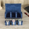 Hiram Watch Roll Genuine Leather Hexagonal Travel Case for 3