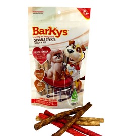 BARKYS Palitos de Carnaza 5"x10" 25 Piezas, Sabor Carne, Pollo, Tocino