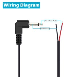 Fancasee 6 ft Replacement 3.5mm 90 Degree Right Angle Male Plug to Bare Wire Open End TS Mono 1/8" 3.5mm Plug Jack Connector Audio Cable Repair