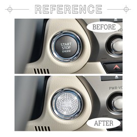 1797 Start Stop Engine Button Cover for Lexus Accessories RX NX ES is LX RC Bling Car Interior Push to Start Sticker Decal Crystals Metal Silver