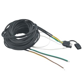 22FT 4 Pin 5 Wire Trailer Wiring Harness, Wishbond Trailer Light Kit with Net Tube Protection for Both-Side Taillights of Rewiring Trailer RV Boat