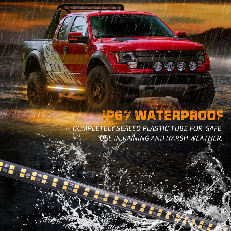 XRIDONSEN 2PCS 60 inch Emergency Truck Strobe Lights Strip 720