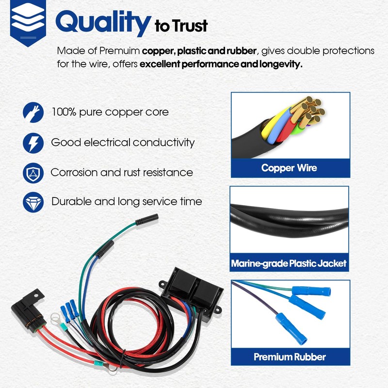 AHJRELAYKIT-2-DP Replacement Relay Harness Jack Plate Wiring Harness for Atlas