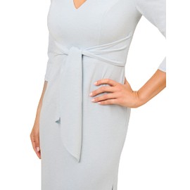 Adrianna Papell Women's Metallic Knit TIE Front Gown, Skyway