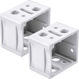 Jetec 2 Pieces 1 Inch Mini Blind Brackets White Plastic Profile Box Mounting Window Blinds Headrail Bracket