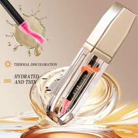 BLUE LOVE Color Changing Lip Oil, Long Lasting Moisturizing Non-sticky Fresh Texture Lip Oil, Plumping Lip Oil, Hydrating Lip Gloss Lip Balm Lip Care for Dry Lip (Peach Oolong)