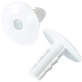 2X 8mm White Single Cable Bushes-Feed Through Wall Cover-Coaxial/Coax Hole/Entry Tidy Cap - Grommet-Satellite-Brick-Plate-RG6-CCTV