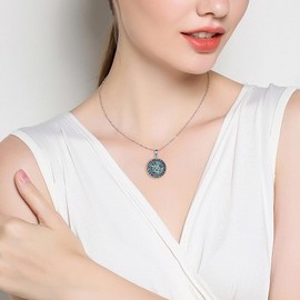 YAFEINI Valknut Necklace 925 Sterling Silver Viking Nordic Pendant Abalone Shell Viking Jewellery Gift for Women Men