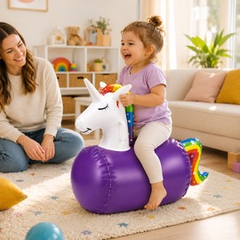 Inflatable Animal Hopper Toy for Toddlers – PVC Ride-On Bouncy Unicorn, Horse & Dinosaur for Indoor Play