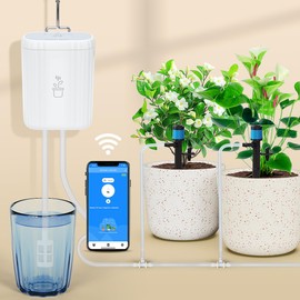 Automatic Plant Watering Devices for Indoor/Outdoor, GreenVation 2.4GHz WiFi Sprinkler Timer Self Watering System for Potted Plants, Smart Auto Drip Irrigation Kit for Garden
