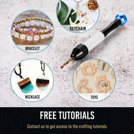 Craft911 Manual Craft Drill Sharp HSS Micro Mini Twist Drill Bits Set, Pin Vise Hand Drill for Jewelry Making; Small Hand Drill for Resin, Rotary Tools for Wood, Jewelry, Plastic, Miniature - Blue