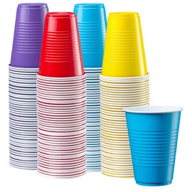 Comfy Package [240 Count] 16 oz. Disposable Party Plastic Cups - Assorted Colors Drinking Cups