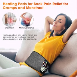 Heated Waist Belt, Cordless Heating Pad for Lower Back and Belly, Rechargeable Battery Powered