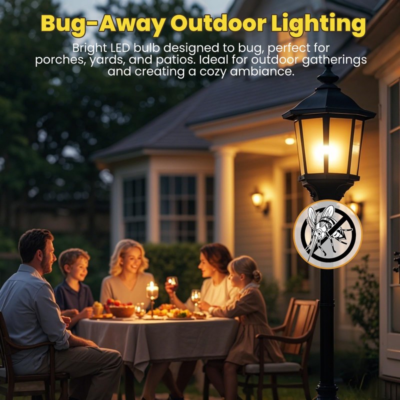 Roche Jaune Bug Light Bulbs, Yellow Bug Lights for Outside,